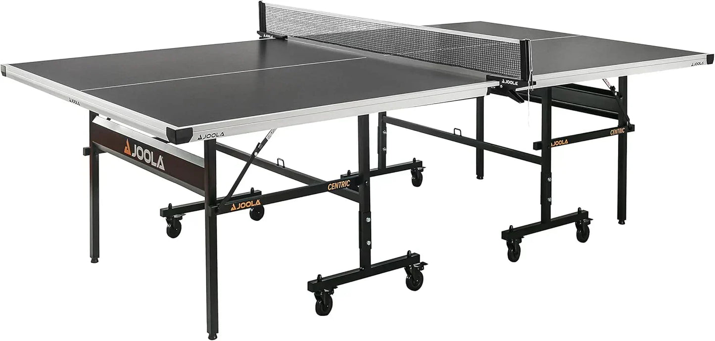 Inside Professional MDF Indoor Ping Pong Table with Quick Clamp Table Tennis Net and Post Set - 10 Minute Easy Assembly - Tournament Quality - Foldable with Single Player Playback Mode