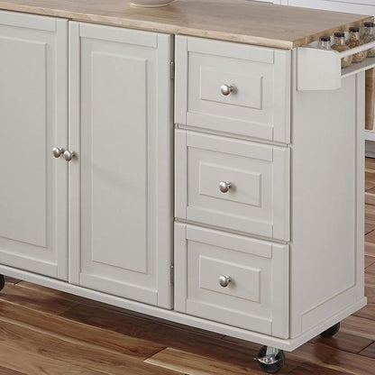 Homestyles Dolly Madison Mobile Kitchen Island Cart, Drop Leaf Breakfast Bar
