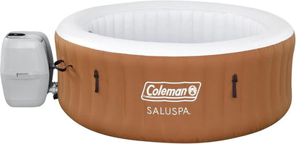 Coleman SaluSpa Miami AirJet 2 to 4 Person Round Inflatable Hot Tub Portable Outdoor Spa with 120 Soothing AirJets and Insulated Cover, Black