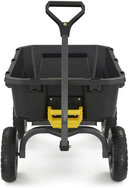 7GCG-NF Heavy-Duty Poly Dump Garden Cart with No-Flat Tires, 7 Cubic Feet, 1200-Pound Capacity, Black, Amazon Exclusive