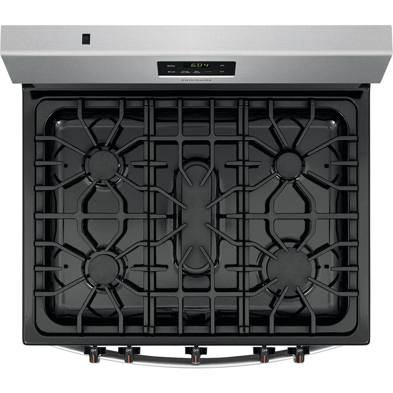 Frigidaire 30 in. 5 Burner Freestanding Gas Range in Stainless Steel FCRG3052AS