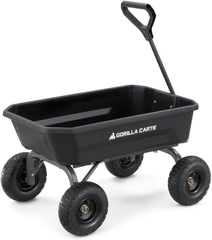 7GCG-NF Heavy-Duty Poly Dump Garden Cart with No-Flat Tires, 7 Cubic Feet, 1200-Pound Capacity, Black, Amazon Exclusive