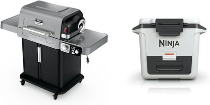 Ninja FlexFlame, Grill and Smoker, Electric and Propane Grill, Roaster, BBQ Grill, 5-in-1 Cooking System, 3 Burner, Digital Control, Outdoor Cooking, Griddle, Pizza Maker, Stainless Steel, PG301