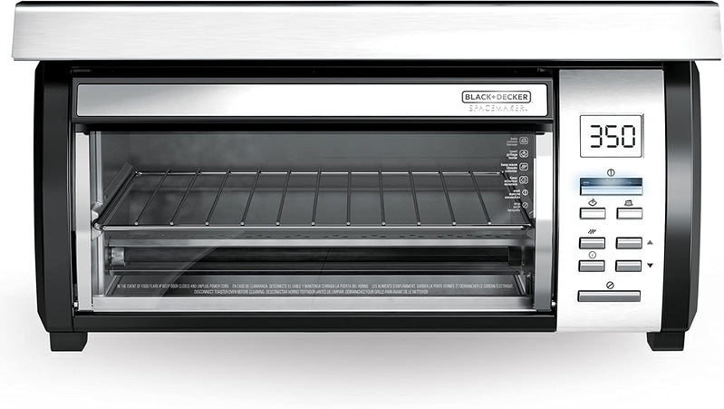 BLACK+DECKER SpaceMaker Under-Counter Toaster Oven, Digital Controls, Black/Stainless Steel, Fits 9 Pizza, TROS1000D