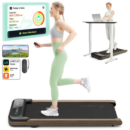 UREVO Smart Walking Pad, Compact Under Desk Treadmill