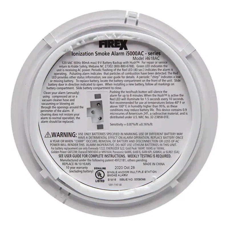 Firex 4 Pack Hardwired Smoke Detector with Ionization Sensor