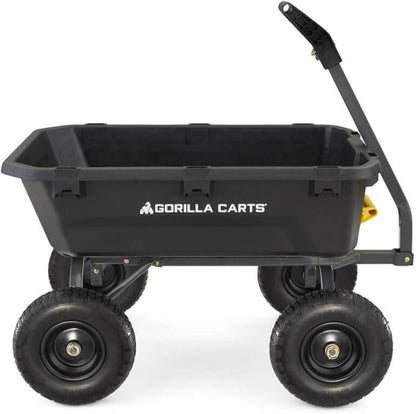 7GCG-NF Heavy-Duty Poly Dump Garden Cart with No-Flat Tires, 7 Cubic Feet, 1200-Pound Capacity, Black, Amazon Exclusive