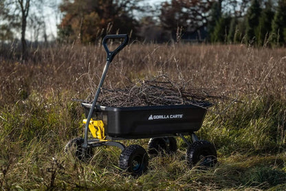 7GCG-NF Heavy-Duty Poly Dump Garden Cart with No-Flat Tires, 7 Cubic Feet, 1200-Pound Capacity, Black, Amazon Exclusive