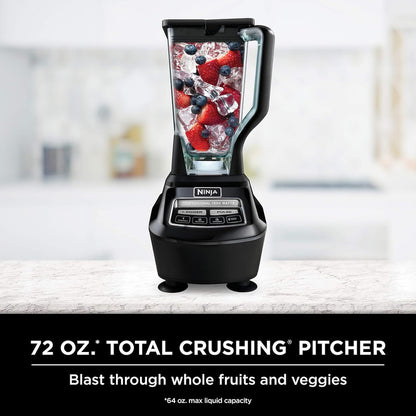 Ninja BL770 Mega Kitchen System, 1500W Blender & Processor, 72oz Pitcher, 64oz Bowl, 16oz To Go Cups, Black