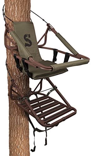 Summit Viper SD Climbing Treestand Lightweight Aluminum, Foam Padded Seat, 300 lbs Capacity, Includes Safety Harness