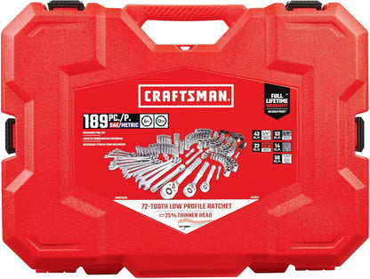 CRAFTSMAN Mechanics Tool Set, 1/4 and 3/8 Inch Drive, 189 Piece (CMMT12134)