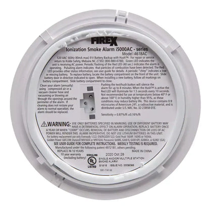 Pack Hardwired Smoke Alarm with Ionization Sensor, 120V AC, 9V Battery Backup