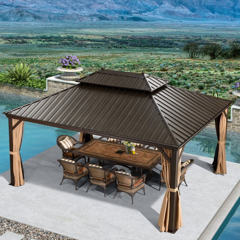 16 Ft. W x 12 FT. D Aluminum Patio Gazebo