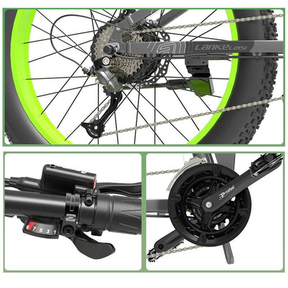 Lankeleisi XT750 Plus 1000W 26" Fatbike Dual Crown Fork Faltbares E-Mountainbike 17,5Ah