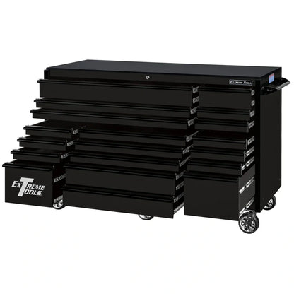 Extreme Tools RX250 Series 72-in x 30-in Roller Cabinet 19-Drawer 250 lb Drawer Slides