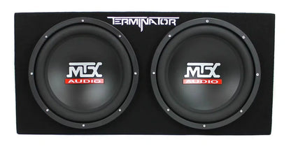 MTX 12" Dual Loaded Car Subwoofer w/Sub Box, Amplifier, & QPower Wiring Kit