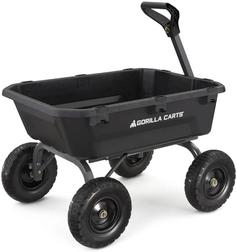 7GCG-NF Heavy-Duty Poly Dump Garden Cart with No-Flat Tires, 7 Cubic Feet, 1200-Pound Capacity, Black, Amazon Exclusive
