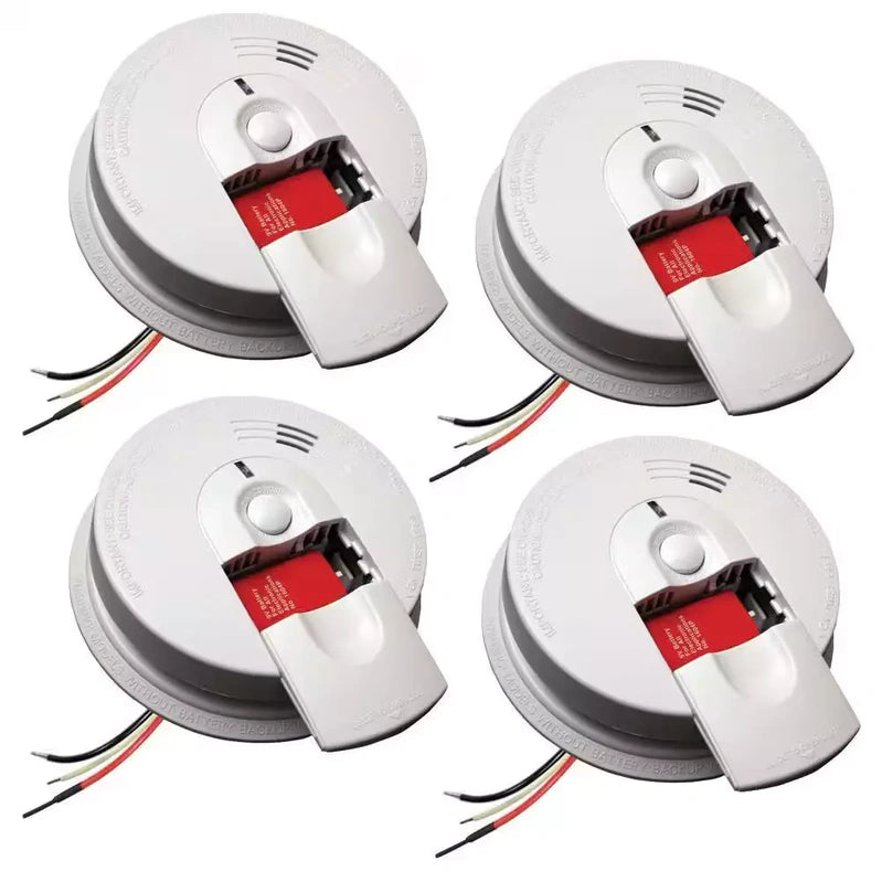Pack Hardwired Smoke Alarm with Ionization Sensor, 120V AC, 9V Battery Backup