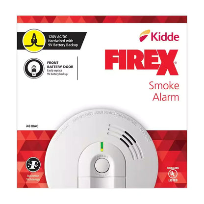 i4618 4-Pack Hardwired Smoke Alarm with Ionization Sensor, 120V AC, 9V Battery Backup