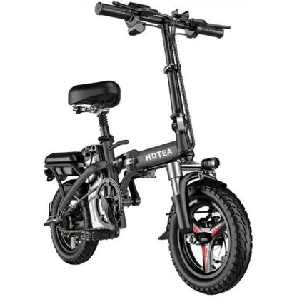 SALE & CLEARANCE Folding Electric Bike, 250W Electric Bike Suitable for Adults and Teenagers Removable Battery Fat Tire Electric Bike Beach Snow Bicycle, Best Fathers Mothers Lovers (Black)