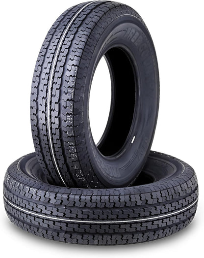 set of 4 Heavy Duty Trailer Tires ST205/75R15 205 75 15 10-Ply Load Range E Steel Belted Radial w/Scuff Guard